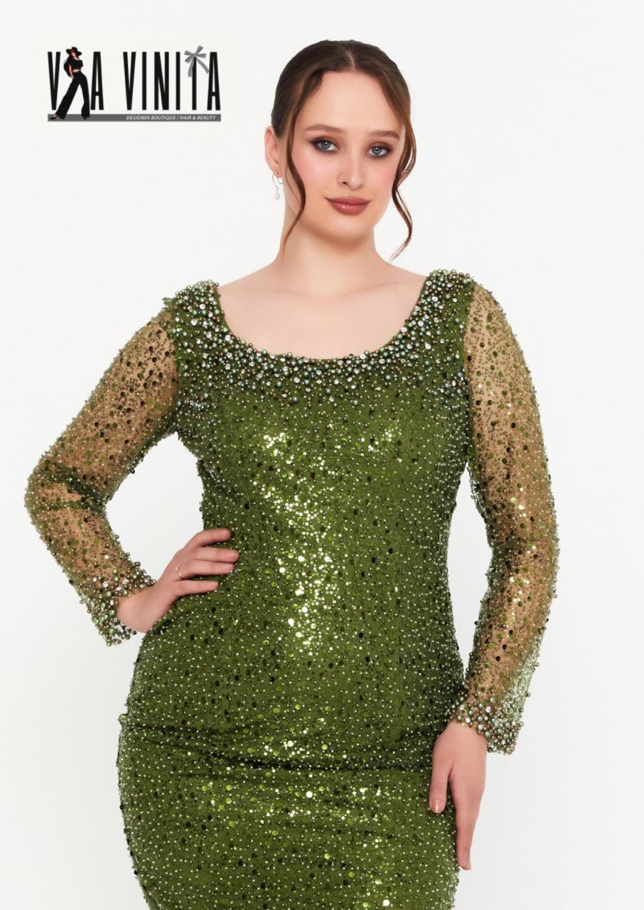 Emerald Olive Cocktail Dress
