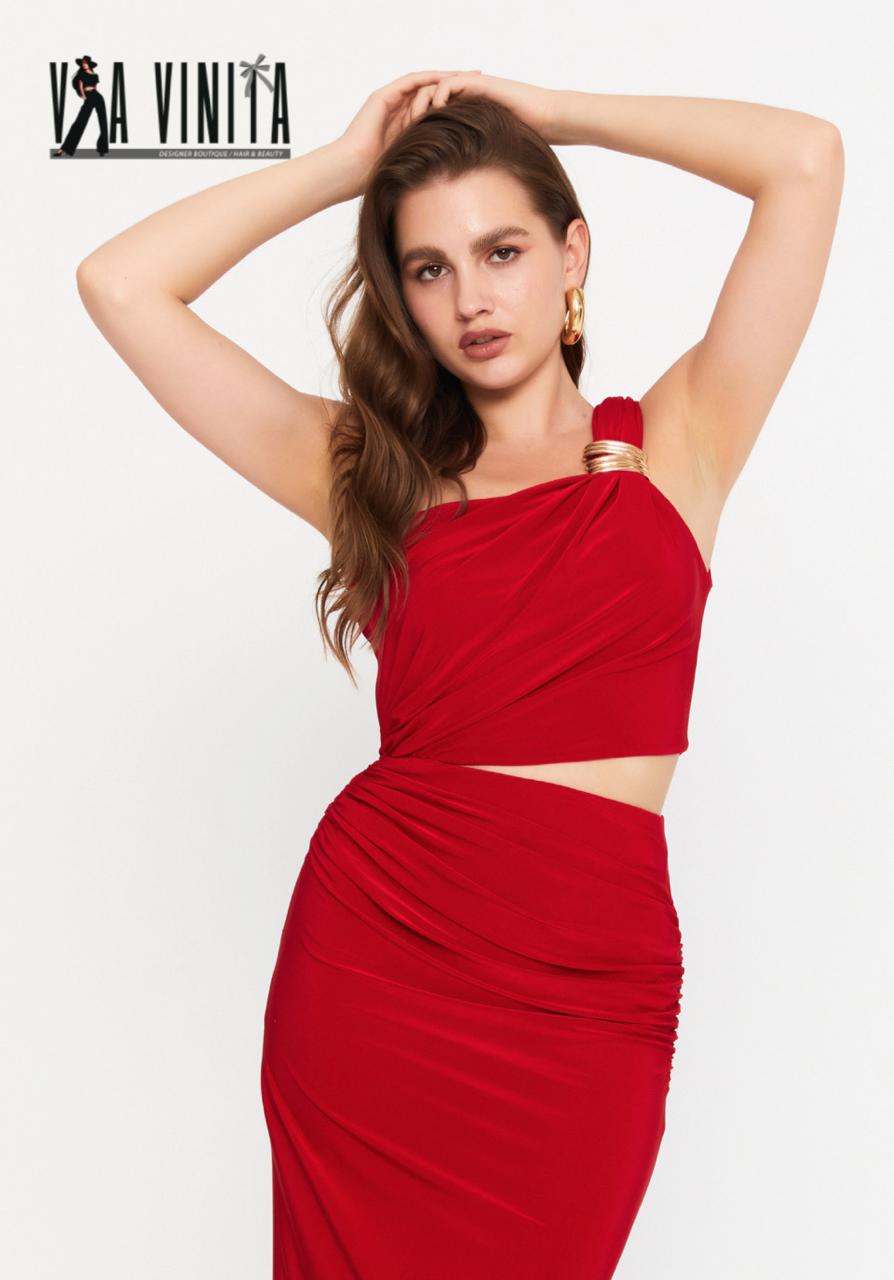 Scarlet Cutout Midi Dress