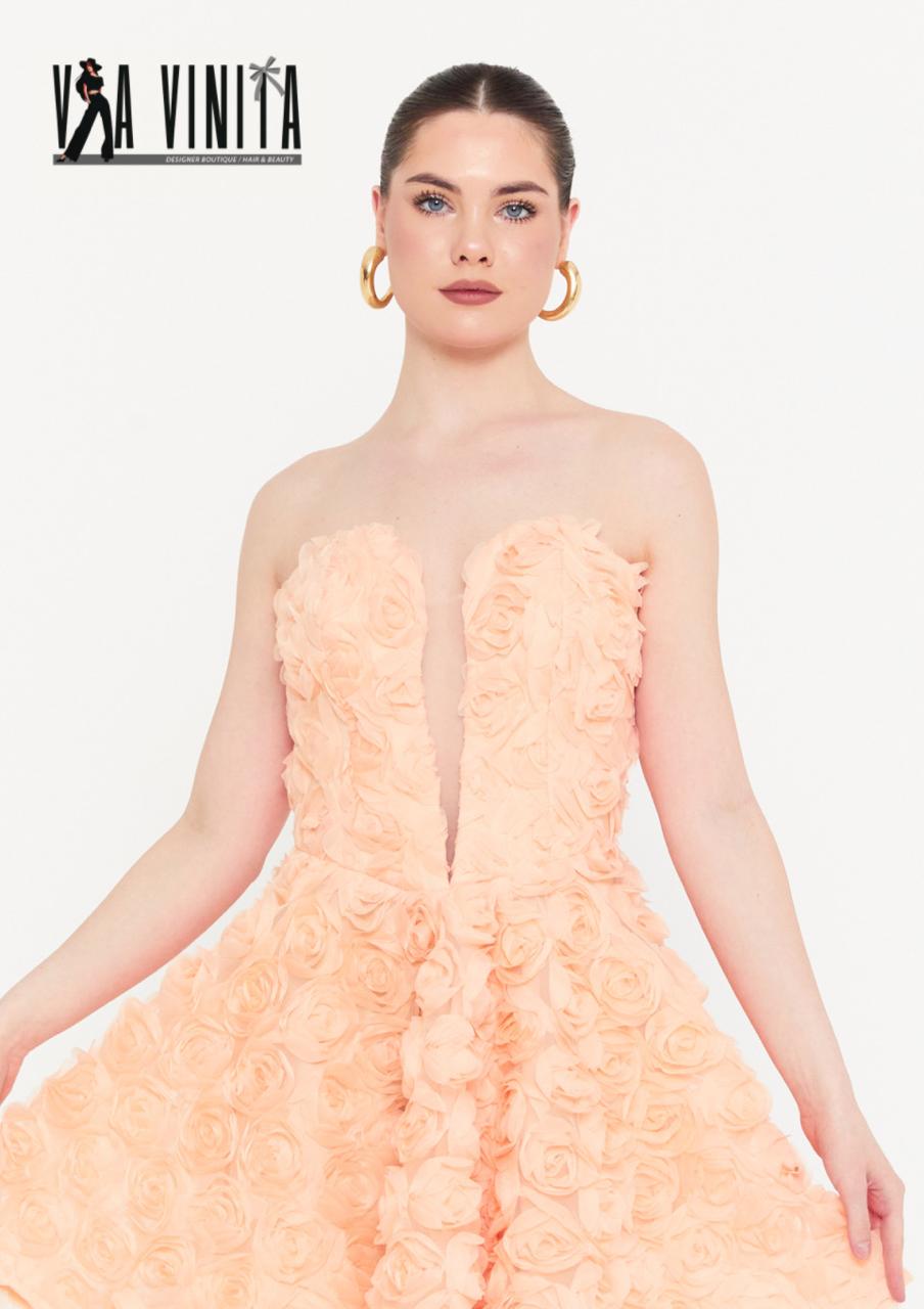 Peach Blossom Rosette Dress